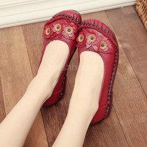 SAMARA 빈티지 플라워 패턴 엄마 신발 정장구두 중년여성 단화 플랫 H2765