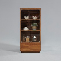 이나크 유리 장식장 착불, 멀바우화이트, 색상:멀바우화이트