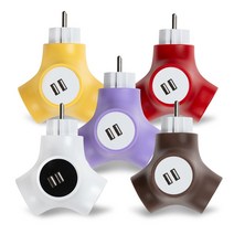 파워존 테트라포드 디자인 멀티탭 2구 USB, 옐로우