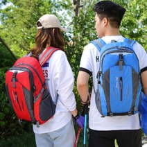 트레킹 등산 야영 백팩 남녀공용 아웃도어 배낭, 레드