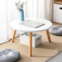 원형 느티나무 테이블 (40cm) (화이트), 상세 참조