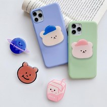 핸드폰거치대 스마트톡 거치대 아크릴톡핸드폰 휴대폰 폰 사은품 판촉 대량구매 이지그립 에폭시 귀여운, 베어브라운