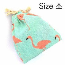 린넨 파우치 홍학 소