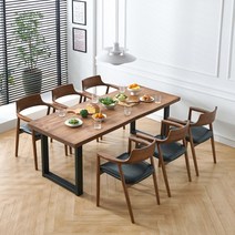 인테리어레시피 에코 다이닝 원목 우드슬랩 식탁 테이블 1200 1600 1800 2000, 우드슬랩 1200, 1200 + 론도의자(월넛) 4개