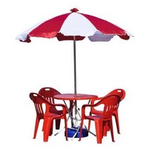 야외 캠핑 낚시 4인용 파라솔세트B(대-흰빨-받침별매), 쿠팡 사각_흰색_녹색