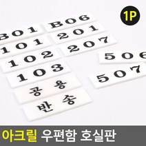빌라 사무실 아크릴 우편함 호실스티커3P 건물 교체형 숙소, 201