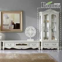 파로마 피안느엔틱750유리장식장CA, 화이트
