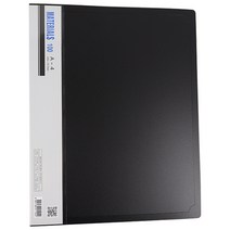 아임오피스 PP 3공 사다리 클리어화일 A4 100매 흑색 청색, 흑색1개