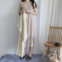 오너클랜 F09901 예쁜 롱끈나시원피스 니트원피스코디용