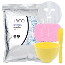 국내유통 제이엔코 진정+쿨링 모델링팩 쿨카밍 1kg + 얼굴팩랩 100매 해면 5개 고무볼 1개 고무스파츌라, 1세트