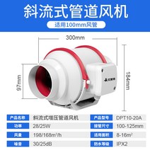 배기 팬 환기 자동 주방 후드 덕트 환풍기 고기집, 20A [4인치 100-125mm]