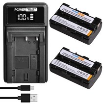 POWERTRUST 500mAh NP-FS0 교체 소니 CCD CR PC PC3E & CH, 1개, 2Battery and charger, 단일