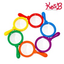 네이처 컬러풀돋보기 6종세트 유아 관찰놀이 학습용 손잡이 돋보기