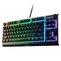 Steel시리즈 Apex 3 RGB 게이밍 키보드 – 10-Zone RGB Illumination – IP32 Water Resistant – 프리미엄 Magnetic Wrist, AE) Apex 3 TKL, Whisper Quiet – Tactile Sil