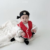 오뜨베베 아기 유아 아동 왕 한복조끼 추석빔 설빔( 0-12m)