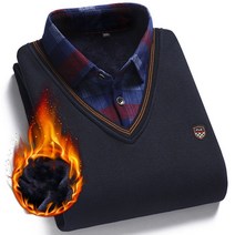 [플로우커머스] 겨울 남성 기모 티셔츠 남자 니트 융털 남방 MWT-01