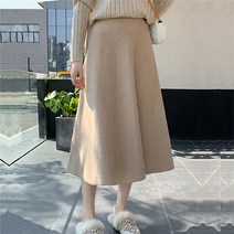 데일로엔 여성 겨울 모직 니트 스커트