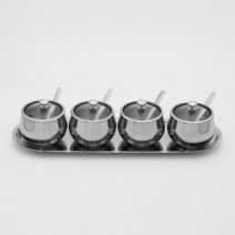 식당 스텐 양념통 4종세트 보관용기 상담실 조미료통 밀폐유리병