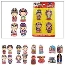 (주)파앤카코리아 메모자석 메모/문구자석, 1개, 라4.큐빅주물민속자석홀더(4조)-신랑신부
