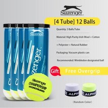 테니스연습장 테니스리턴볼 백보드 스윙연습기 테니스네트 테니스 공 캔 그립 전문 훈련, 4 Tube 12 Balls