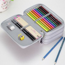 색연필 대용량 케이스 펜슬 파우치 필통 가방 수납 72색, 단품, 색상:블랙