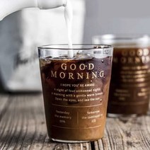 400ml 투명한 아침 식사 유리 컵 골드 편지 인쇄 커피 잔 우유 주스 꽃 티 크리 에이 티브 홈 오피스 Drink, 01 1PCS