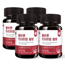 올바른 프리미엄 철분, 4박스, 4개, 22.5g