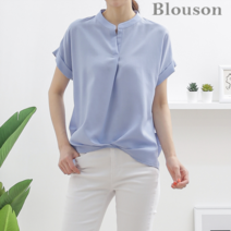 블루종세일 한정수량/패플단독 블루종 밑단 셔링 언발 블라우스_B2105BL126B