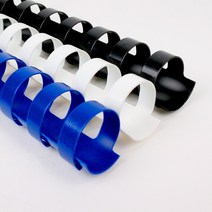 코라미 제본표지 제본링 제본소모품 와이어링 코일링 PP PVC 종이북커버, 1box, 플라스틱링(청색)19mm(135매제본)100개