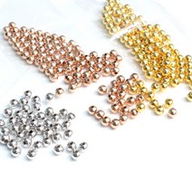 (200pcs)실버볼 메탈 시드비즈 구슬, 3.2MM, [B64-7]골드