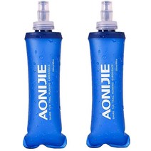 AONIJIE 2피스 접이식 TPU 하이드레이션 물병 부드러운 플라스크 러닝 캠핑 하이킹 자전거 (250ML) 프로 1267382, 250ML-2pcs