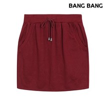 뱅뱅 여성 플라워 엠보 스커트 버건디