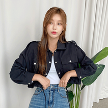 [블랙당일] 데일리 스트링 크롭 야상