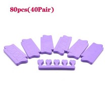 42080pcs 전문 발가락 분리기 손가락 발 손톱 도구 부드러운 거품 스폰지 매니큐어 페디큐어 매니큐어 안티 터치 젤 uv, 80pcs 퍼플