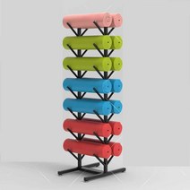 헬스 요가 운동 매트 폼롤러 이동식 보관, 블랙 7단 / 55x37x150CM/ 이동형