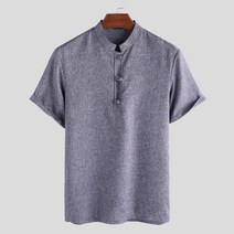 2022 Retro Chinese Men Shirt Social Tee Ethnic Tunic ManTee Tops Masculina Chemise Dress Stand Colla