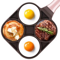 토탈하우스 나리히라 초코핑크 IH 인덕션 4구 에그팬 (2569)