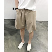 여름 벌룬 핀턱 남자 와이드핏 5부 반바지 팬츠
