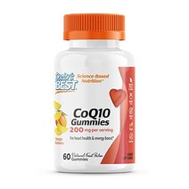 닥터스 베스트 COQ10 GUMMIES 200 MG 코엔자임 Q10유비퀴논 심장 건강 세포 에너지 향상 강력한 항산화제, 한 사이즈, 단색