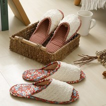 순면소재 레이스실내화 나비자수거실슬리퍼