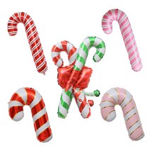 [피앤비유니티]크리스마스 지팡이 은박풍선 6종, 핑크-지팡이