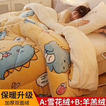 겨울 이불 차렵 이부자리 극세사 두꺼운 따뜻한 양털 양털 기숙사 싱글 학생 1 5m10 봄 가을 코어