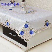 SKANDSALO 식탁보 거실 티테이블 직사각형 유럽풍 레이스 테이블보 패브릭 티테이블보 모던 심플 정사각형, T02-617블루, C05-직사각형 150*220cm