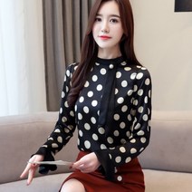 가바바 여성 블라우스 진주달린 토드무늬 하객룩 블라우스 G26401