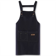 멜빵 캔버스 카페 앞치마 작업복, 블루