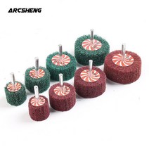 1pcs 6mm 생크 부직포 플랩 샌딩 휠 섬유 연마 수세미 연마 연마 연마 헤드 나일론, grit320(빨간색), 80mm