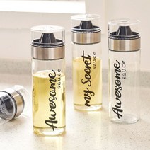 리본제이 레터링 유리 오일병 소스 양념통 400ml, 400ml_어썸