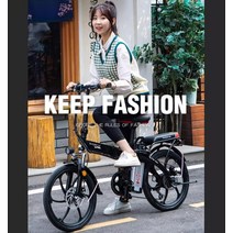 피닉스 접이식 20인치 전기 자전거 EBIKE 출퇴근 남녀, 23AH 스포크휠 단일속도, 블랙 레드