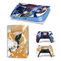 데몬 슬레이어 탄지로 PS5 디지털 에디션 스킨 데칼 커버 플레이 스테이션 5 콘솔 및 2 컨트롤러 스티커 비, 한개옵션1, 02 TN-PS5Digital-7629
