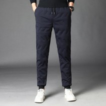 우모바지 패딩 백패킹 바지 화이트 오리 다운 남성용 솔리드 컬러 탄성 허리 가